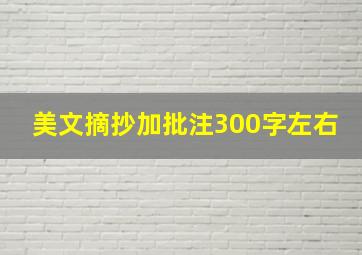 美文摘抄加批注300字左右