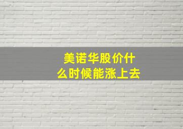 美诺华股价什么时候能涨上去