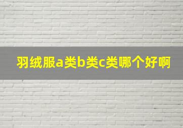 羽绒服a类b类c类哪个好啊