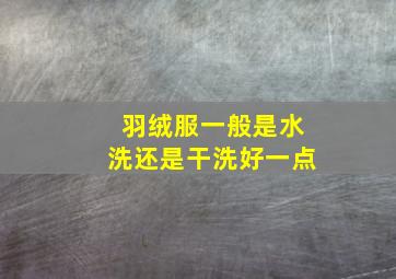 羽绒服一般是水洗还是干洗好一点