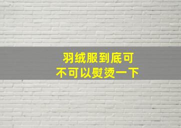 羽绒服到底可不可以熨烫一下