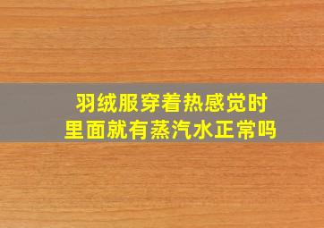 羽绒服穿着热感觉时里面就有蒸汽水正常吗