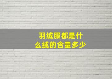 羽绒服都是什么绒的含量多少