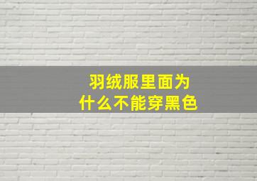 羽绒服里面为什么不能穿黑色