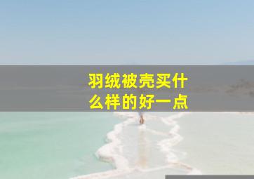 羽绒被壳买什么样的好一点