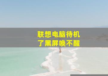 联想电脑待机了黑屏唤不醒