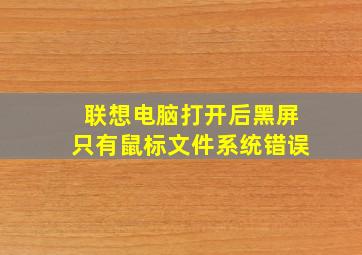 联想电脑打开后黑屏只有鼠标文件系统错误