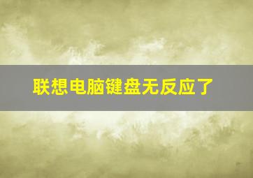 联想电脑键盘无反应了