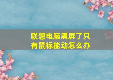 联想电脑黑屏了只有鼠标能动怎么办