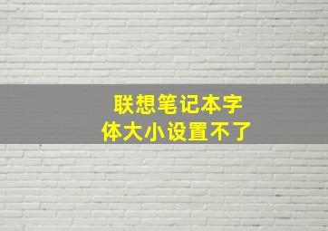 联想笔记本字体大小设置不了