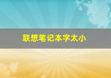 联想笔记本字太小