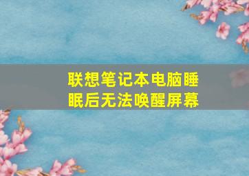 联想笔记本电脑睡眠后无法唤醒屏幕