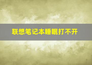 联想笔记本睡眠打不开