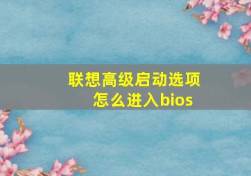 联想高级启动选项怎么进入bios