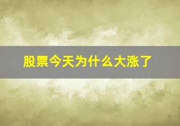 股票今天为什么大涨了