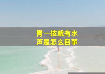 胃一按就有水声是怎么回事