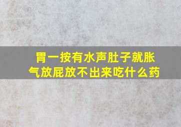 胃一按有水声肚子就胀气放屁放不出来吃什么药