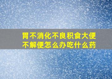 胃不消化不良积食大便不解便怎么办吃什么药