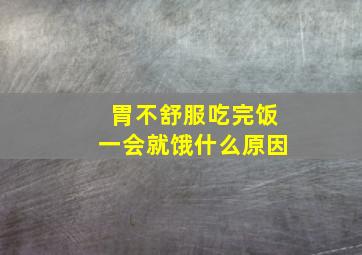 胃不舒服吃完饭一会就饿什么原因