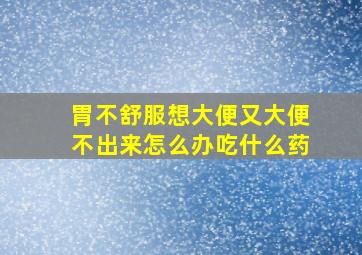 胃不舒服想大便又大便不出来怎么办吃什么药