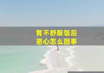 胃不舒服饭后恶心怎么回事