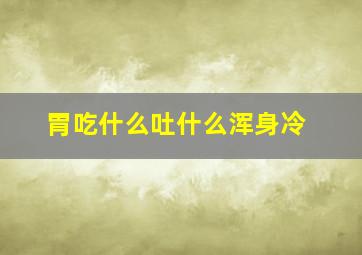 胃吃什么吐什么浑身冷