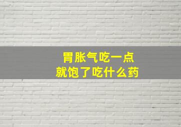 胃胀气吃一点就饱了吃什么药