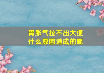 胃胀气拉不出大便什么原因造成的呢