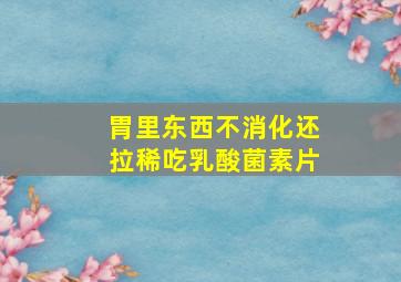 胃里东西不消化还拉稀吃乳酸菌素片