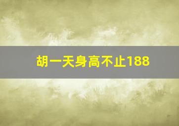 胡一天身高不止188