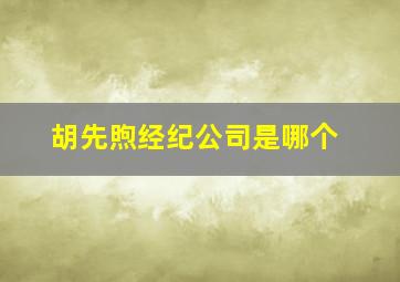 胡先煦经纪公司是哪个