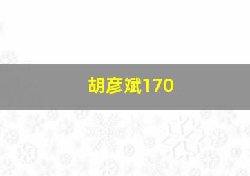 胡彦斌170