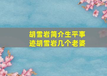 胡雪岩简介生平事迹胡雪岩几个老婆