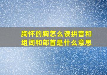 胸怀的胸怎么读拼音和组词和部首是什么意思