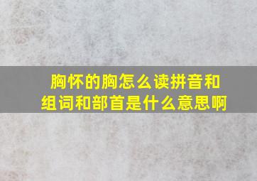 胸怀的胸怎么读拼音和组词和部首是什么意思啊