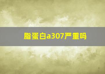 脂蛋白a307严重吗