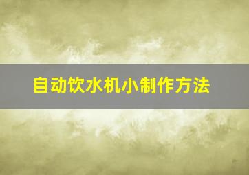 自动饮水机小制作方法