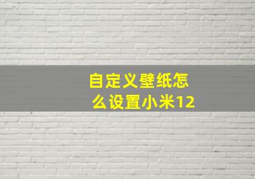 自定义壁纸怎么设置小米12