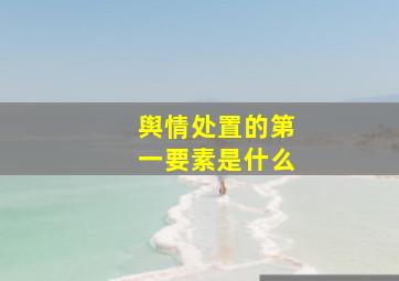 舆情处置的第一要素是什么