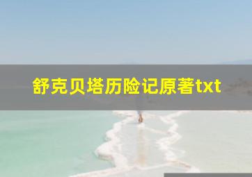 舒克贝塔历险记原著txt