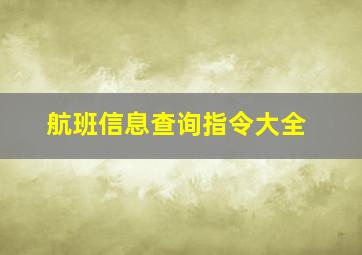 航班信息查询指令大全