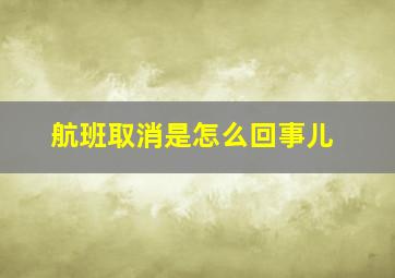 航班取消是怎么回事儿