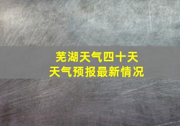 芜湖天气四十天天气预报最新情况