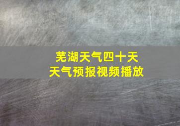 芜湖天气四十天天气预报视频播放