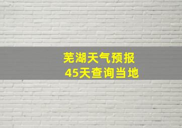 芜湖天气预报45天查询当地