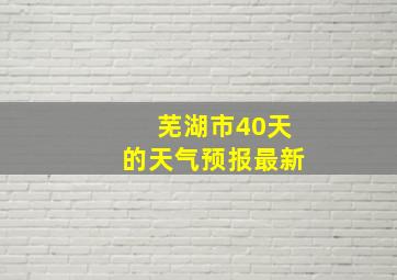 芜湖市40天的天气预报最新