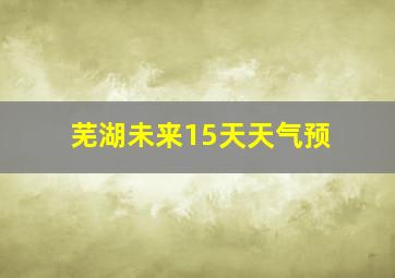 芜湖未来15天天气预