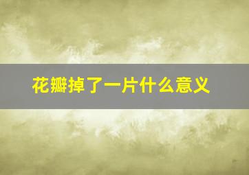 花瓣掉了一片什么意义