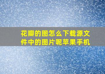 花瓣的图怎么下载源文件中的图片呢苹果手机