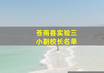 苍南县实验三小副校长名单